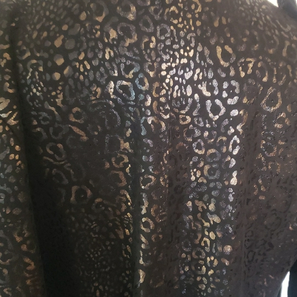 Venti6 Black Leopard Print Trench Coat - Picture 10 of 10